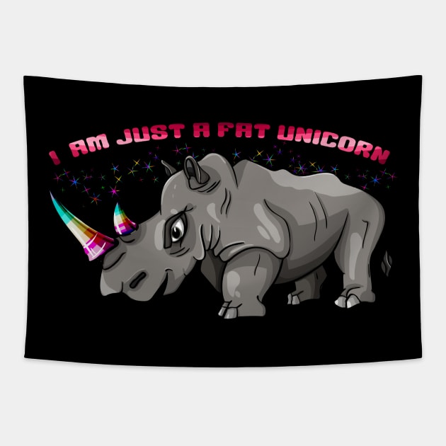 I am just a fat unicorn Tapestry by All About Nerds