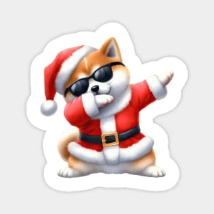 Christmas Akita Dog Dabbing Dance Magnet