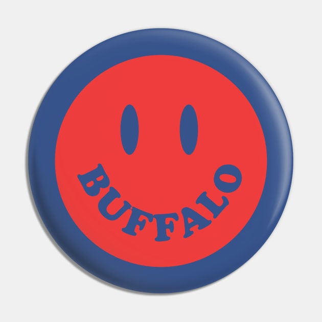 Buffalo New York Smiley Face Pin by PodDesignShop