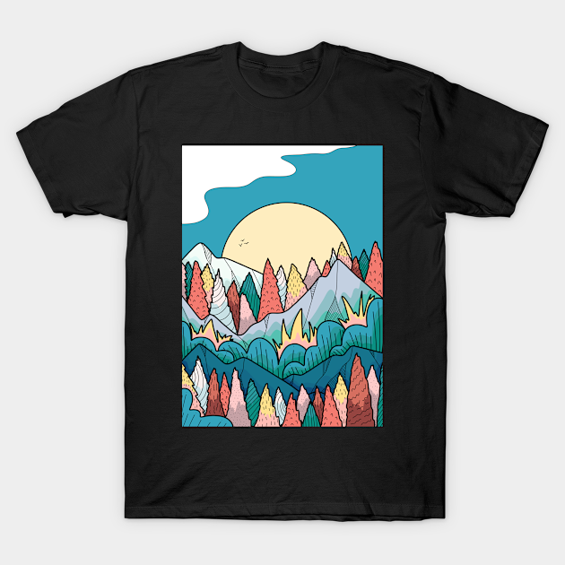 As the 3 birds fly - Landscape - T-Shirt