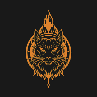 Wild Cat Feral Feline Fire T-Shirt