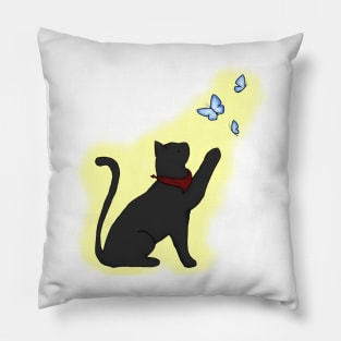 Merlin Cat and Butterflies -light ver.- Pillow