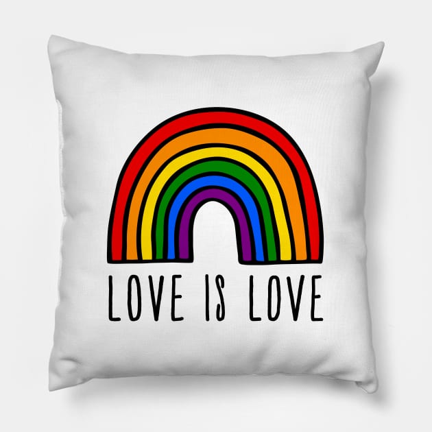 Love is love rainbow Pillow by beakraus