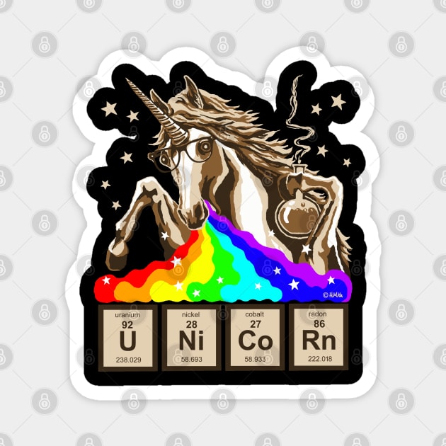 Chemistry Unicorn Pukes Rainbow Magnet by NewSignCreation