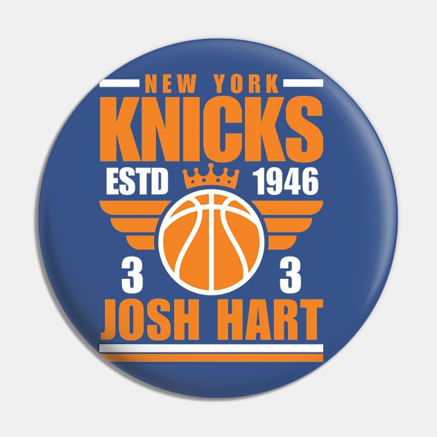 New York Knicks Josh Hart 3 Basketball Retro Pin by ArsenBills