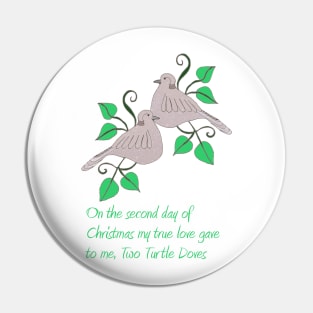 Two Turtle Doves Pin
