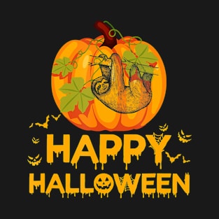 Pumpkin style with Sloth Happy Halloween Sloth Lovers T-Shirt