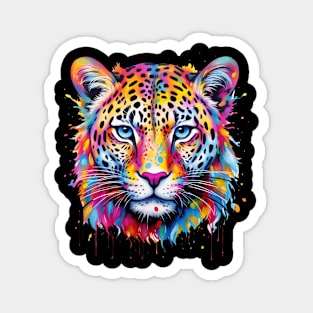 Cute Leopard Head  Colorful Magnet