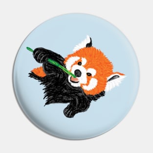 Artwork showing a Red Panda eating Bamboo I Pin