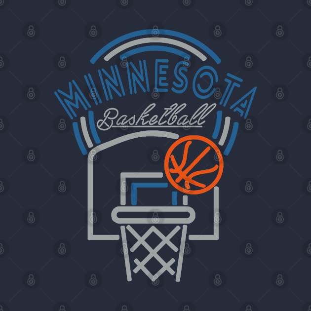 Neon Minnesota Basketball by MulletHappens