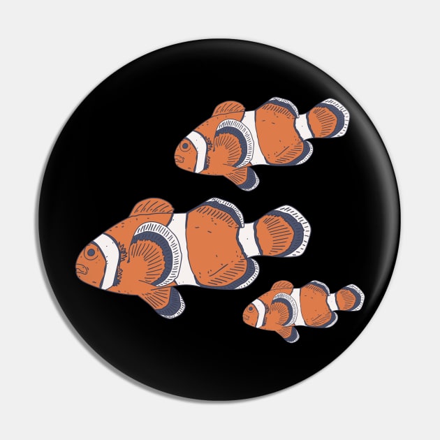Clownfish - Underwater Creature - Clown Sea Animal Pin by DeWinnes