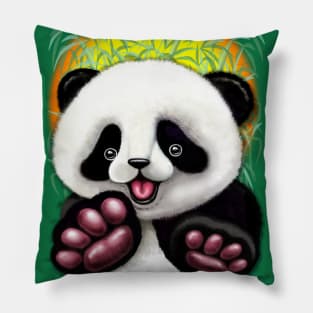 Panda Baby Bear Cute and Happy Pillow