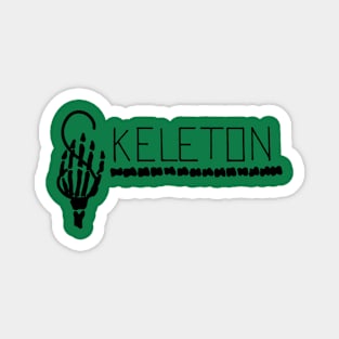 Retro Skeleton Lettering Design Magnet