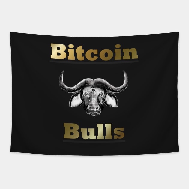 Bitcoin Bull Cryptocurrency Bull Run Tapestry by PlanetMonkey