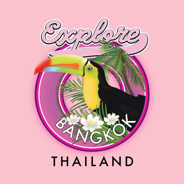 explore Bangkok indonesia travel logo by nickemporium1