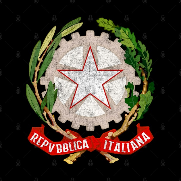 Republic of Italy // Faded Style Coat of Arms Emblem Design by DankFutura