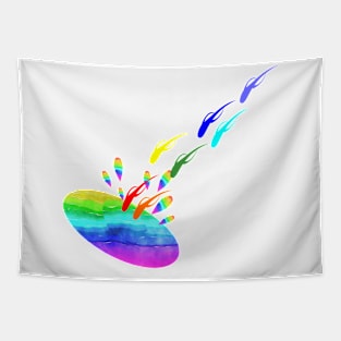 Rainbow Fish Art Tapestry