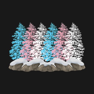 LGBTQ Christmas Transgender Pride Christmas Pine Trees T-Shirt