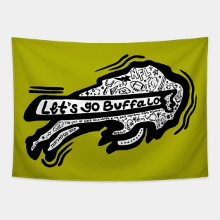 Lets go Buffalo Doodle Tapestry