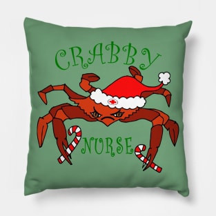 Funny Crabby Nurse Christmas Crab Pillow