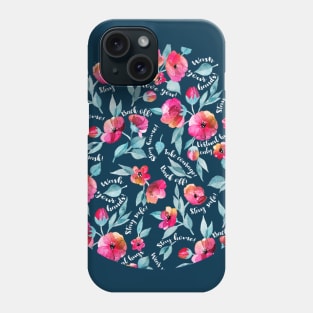 Back Off, Stay Safe, watercolor floral for face masks Phone Case