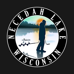 Necedah Lake Wisconsin Ice Fishing T-Shirt
