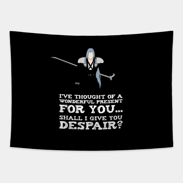 Witty Sephiroth Quote FFVII Minimalistic Tapestry by Kidrock96