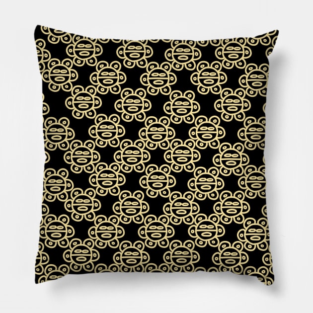 Light Yellow Sun Pattern Pillow by Catt Bonilla