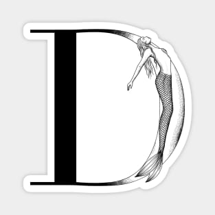 Mermaid Monogram D Magnet