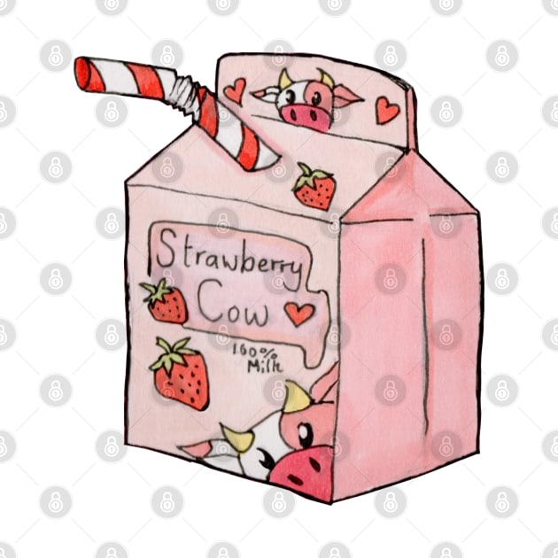 Strawberry cow by Beelixir Illustration