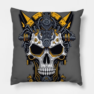 Mecha Skull S01 D12 Pillow