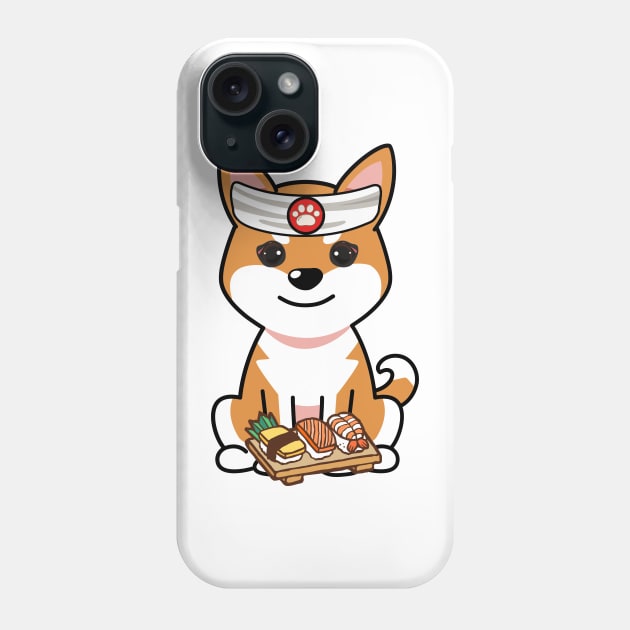 Funny orange dog is a sushi chef Phone Case by Pet Station