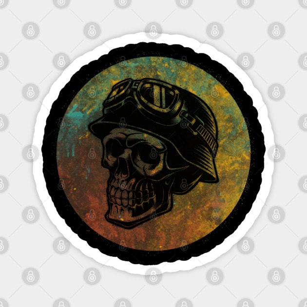 skull motorcycle vintage Magnet by fathiali