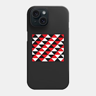 Abstract Triangles pattern - red, black and white. Phone Case