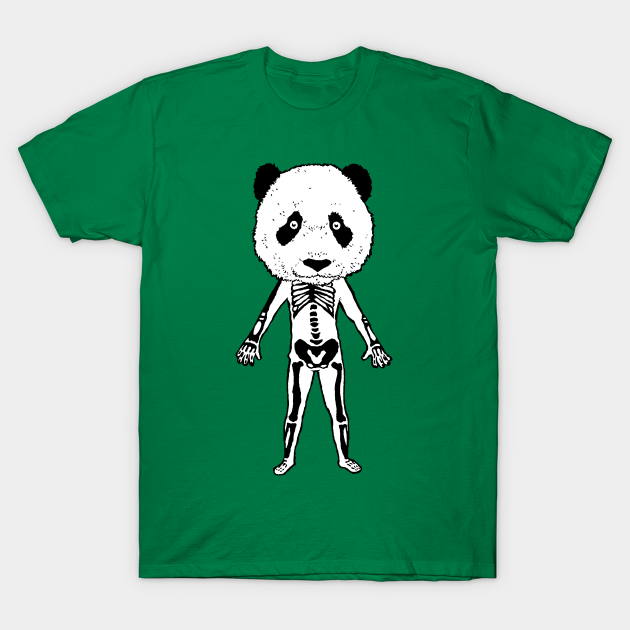 Panda's Skeleton Suit - Black And White - T-Shirt | TeePublic