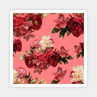 Just Flowers on Deep Blush Pink Magnet