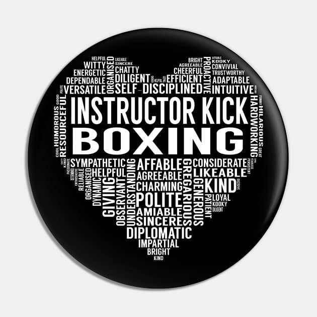 Instructor Kick Boxing Heart Pin by LotusTee