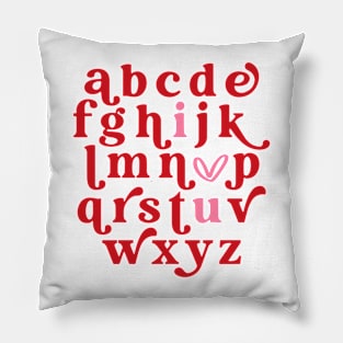 Funny Valentine Alphabet I Love You Pillow