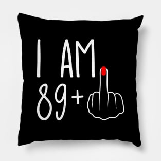 Vintage 90th Birthday I Am 89 Plus 1 Middle Finger Pillow