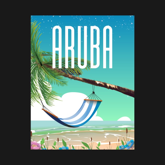 Aruba beach travel poster. by nickemporium1