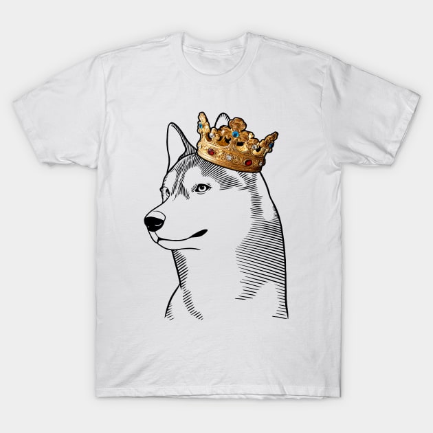 Siberian Husky King, Queen. Dog Wearing Royal Crown. Tote Bag for