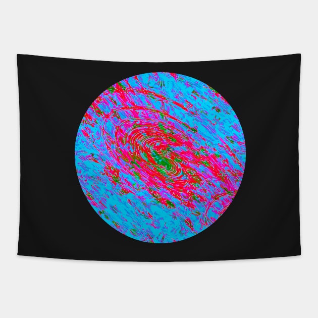 Abstract Fractal Wave Spiral Galaxy Rose Red Purple Blue marbled Pattern Swirl Natural Flow Tapestry by Aryxaba