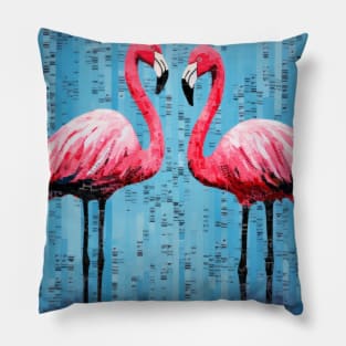 Flamingo Animal Bird Art Decor Paint Pillow