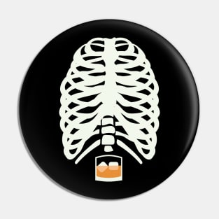 Bourbon Halloween Costume Skeleton Whiskey Pin