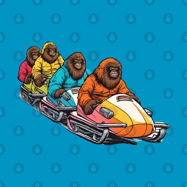 Funny Bobsleigh Bigfoot Crew in Christmas Sleighing Daddies by DaysuCollege