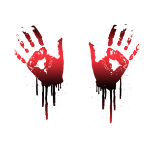 Bloody Hands Haloween Design T-Shirt