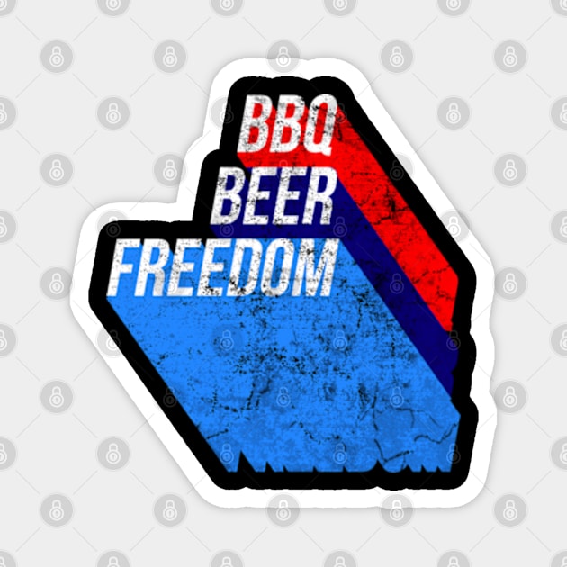 BBQ Beer Freedom Magnet by Worldengine