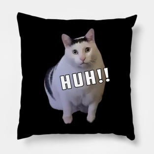 Huh Cat Meme: Funny newest sarcastic cat meme for cats lover Pillow