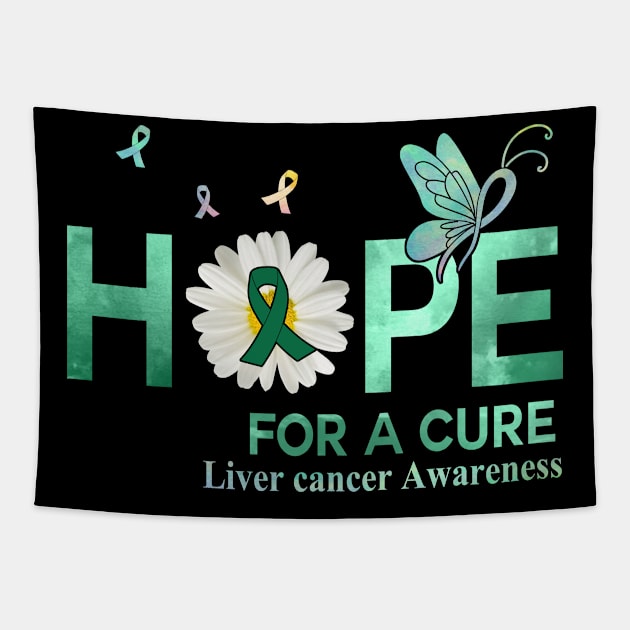 Hope For A Cure Butterfly Flower Liver cancer Tapestry by HomerNewbergereq