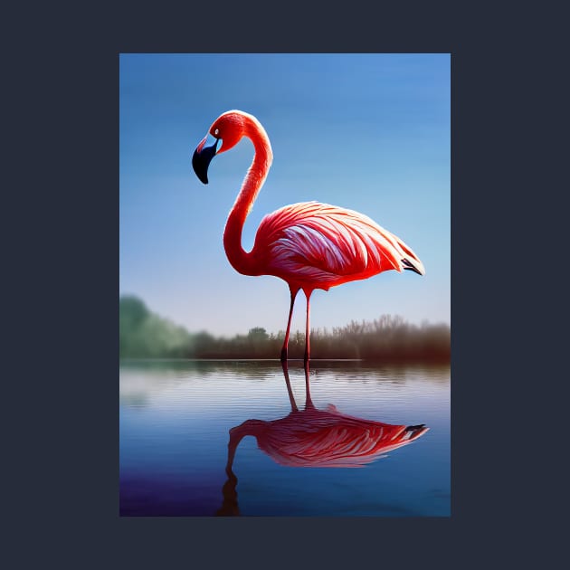 Flamingo Reflection by Geminiartstudio